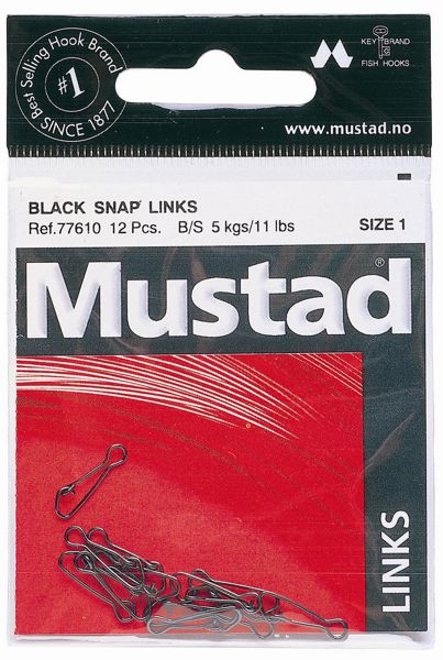 Mustad Black Snap Links (77610)